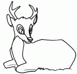 Dessin de biche assise 