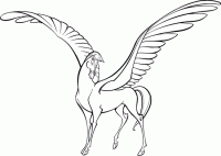 Dessin de cheval avec des ailes 