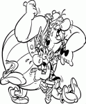 Dessin de asterix et obelix pleurent de rire 