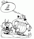 Dessin de asterix et obelix reviennent de la chasse aux sangliers 