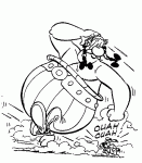 Dessin de obelix et idefix courent 
