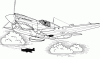 Dessin de avion de guerre decore 