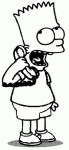 Dessin de Bart Simpson au telephone 