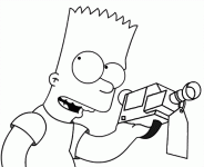 Dessin de Bart Simpson avec un camescope 