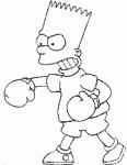Dessin de Bart Simpson est un boxeur 