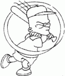 Dessin de Bart Simpson joue au base ball 