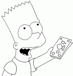 Dessin de Bart avec des billets de banque 