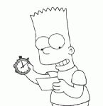 Dessin de Bart avec une montre 