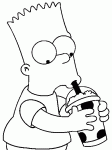 Dessin de Bart bois un soda 