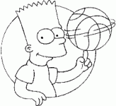 Dessin de Bart joue au basket ball 