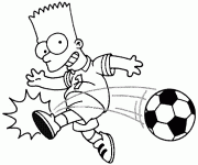 Dessin de Bart joue au foot 