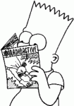 Dessin de Bart lis une bande dessinee 