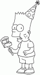 Dessin de Bart mange a une fete 