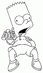 Dessin de Bart qui bave devant la tele 