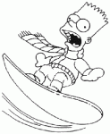 Dessin de Bart surf a la neige 
