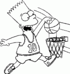 Dessin de bart Simpson joue au basketball 