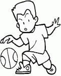 Dessin de enfant avec un ballon de basket 