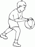 Dessin de enfant joue au basket ball 