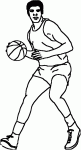 Dessin de joueur de basketball avec un ballon 