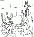 Dessin de Malefique et le prince enchaine dans le donjon 