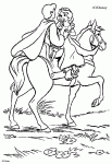 Dessin de Blanche neige et son prince charmant sur le cheval 