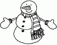 Dessin de bonhomme de neige avec des bras mais sans chapeau 