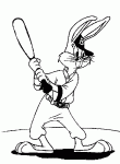 Dessin de Bugs Bunny joue au Base Ball 