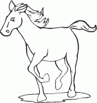 Dessin de un cheval au galop 