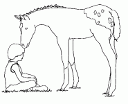 Dessin de un cheval avec des taches 