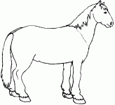 Dessin de un cheval de trait 