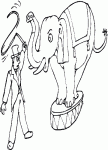 Dessin de dresseur avec un elephant 
