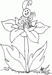 Dessin de coccinelle assise sur une fleur 