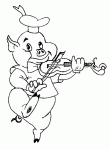 Dessin de Cochon qui joue du violon 