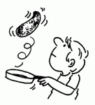 Dessin de Un enfant cuisine des crepes 