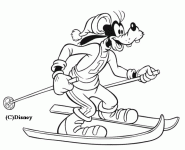 Dessin de Dingo fait du ski 