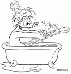 Dessin de Donald dans son bain 