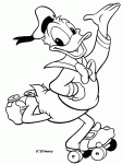 Dessin de Donald en roller 