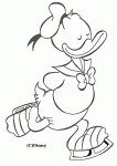 Dessin de Donald fait du patin a glace 