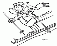 Dessin de Donald fait du ski 