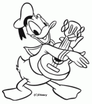 Dessin de Donald joue de la guitare 