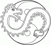 Dessin de dragon dans un ying yang 