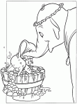Dessin de La mere de Dumbo lui donne un bain 