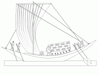 Dessin de bateau antique egyptien 