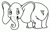 Dessin de elephant avec deux grandes oreilles 