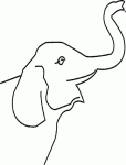 Dessin de tete d elephant avec sa trompe 