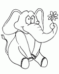 Dessin de un elephant avec une fleur 