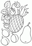 Dessin de des fraises un ananas et une poire 