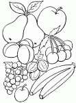 Dessin de dessin de poires raisins pommes bananes cerises 