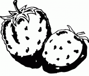 Dessin de dessin deux fraises 