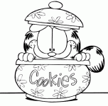 Dessin de Garfield dans une boite a cookies 